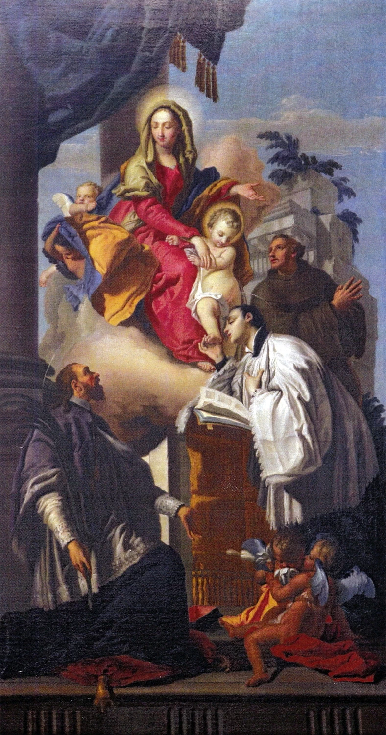Madonna con Bambino e i santi Luigi Gonzaga, Giovanni Nepomuceno e Antonio da Padova - San Martino Buon Albergo, Villa Musella d'Acquarone